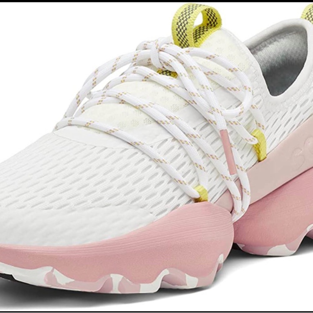 Sorel kinetic impact lace up sneakers in white gum